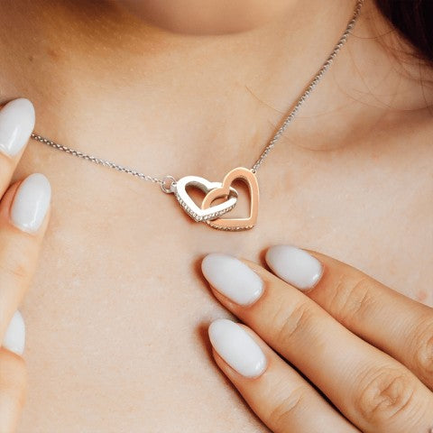 Interlocking Hearts Necklace (Yellow & White Gold Variants) - TreeStreet Jewelry
