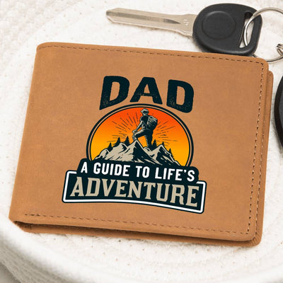 Gift For Dad Leather Wallet-Adventure Guide - TreeStreet Jewelry