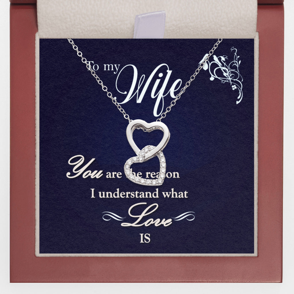 Two Lovers - Interlocked Hearts Necklace-Wife
