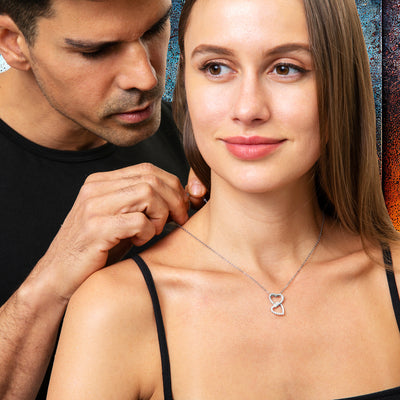 Two Lovers - Interlocked Hearts Necklace-Wife - TreeStreet Jewelry