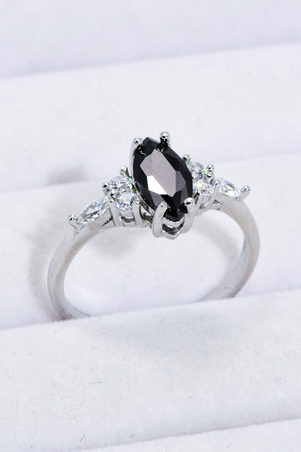 925 Sterling Silver Black Agate Ring - TreeStreet Jewelry