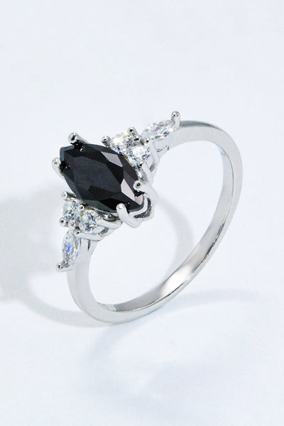 925 Sterling Silver Black Agate Ring - TreeStreet Jewelry