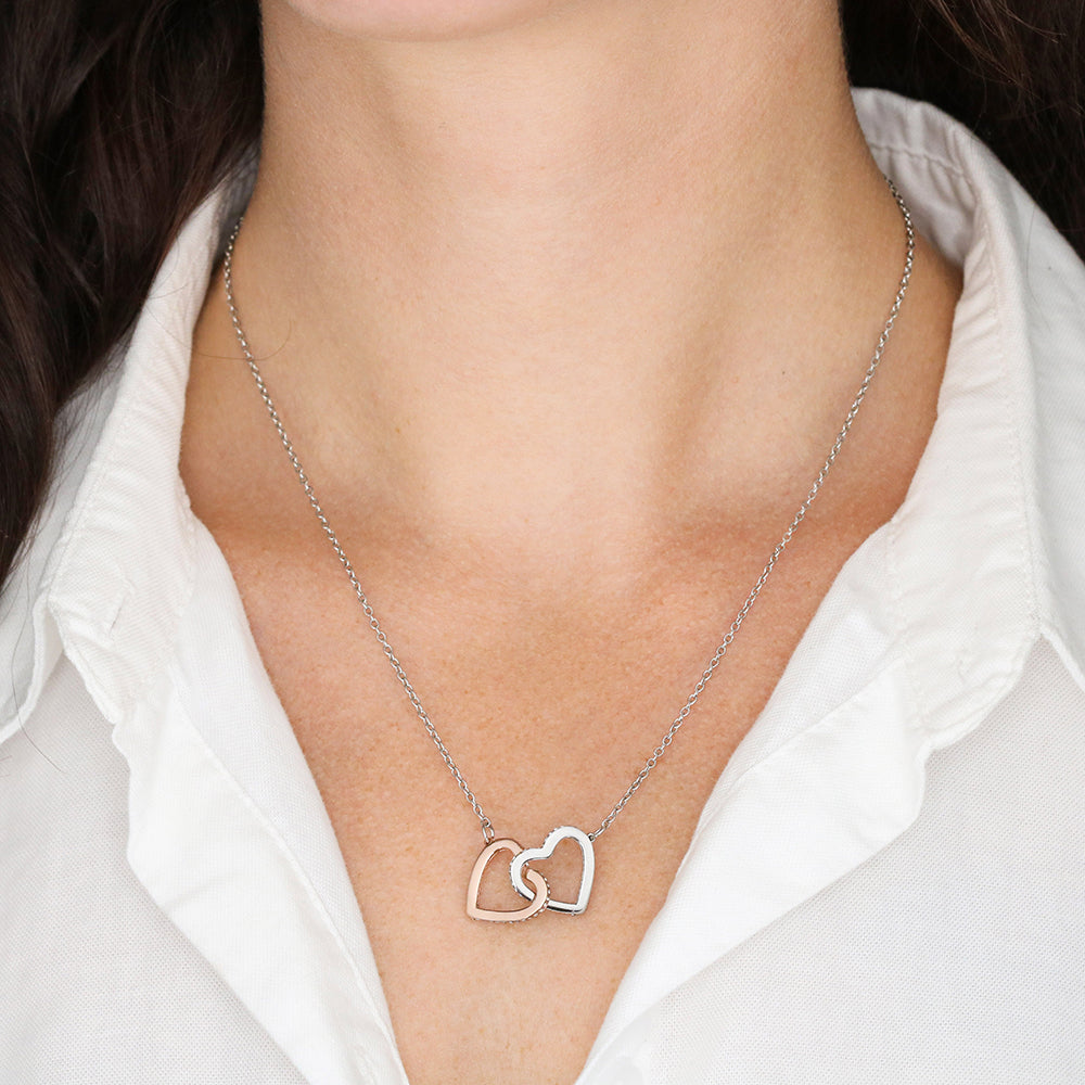 Interlocking Hearts Necklace (Yellow & White Gold Variants) - TreeStreet Jewelry