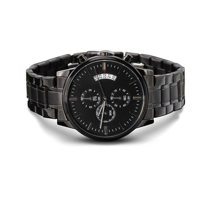Buyer Customized Black Chronograph Watch - TreeStreet Jewelry